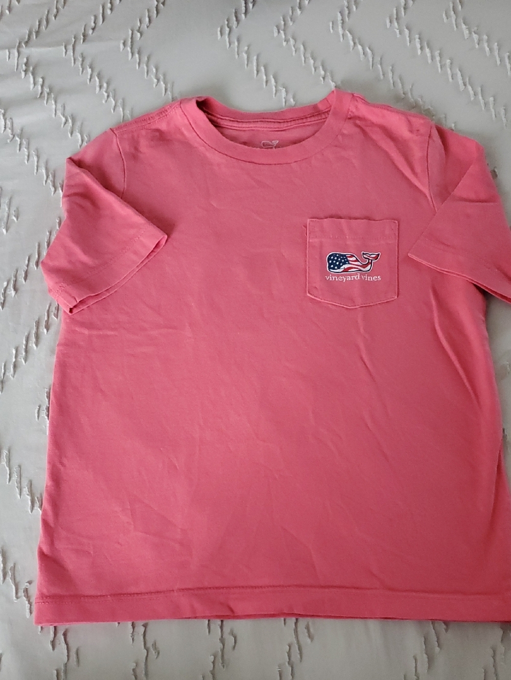Vineyard Vines Kids Pocket Tee in Coral Pink